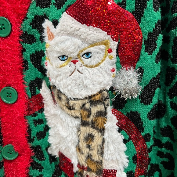 Women "33 Degree" button up cardigan Holiday Sweater. Size Small - Picture 1 of 8